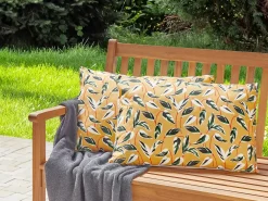 Set di 2 cuscini da esterno TAGGIA Trama di piante 40 x 60 cm Giallo