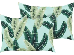 Set di 2 cuscini da esterno BOISSANO Trama di piante 40 x 60 cm Verde