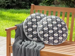 Set di 2 cuscini da esterno VALSORDA Trama geometrica 40 x 40 cm Grigio