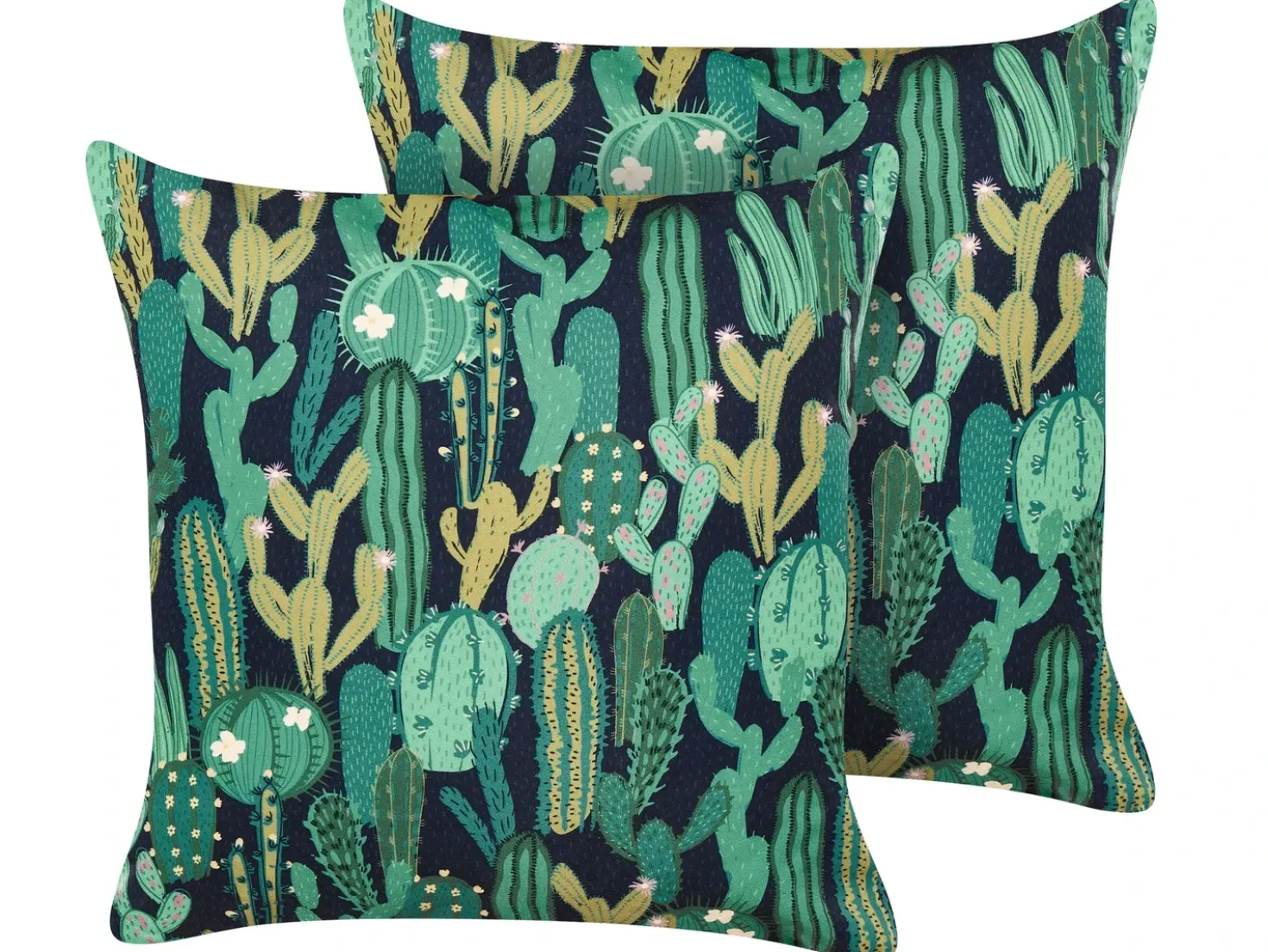 Set di 2 cuscini da esterno BUSSANA Trama di piante 45 x 45 cm Verde