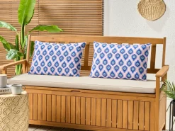 Set di 2 cuscini da esterno CERIANA Trama animale 40 x 60 cm Blu