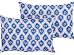 Set di 2 cuscini da esterno CERIANA Trama animale 40 x 60 cm Blu