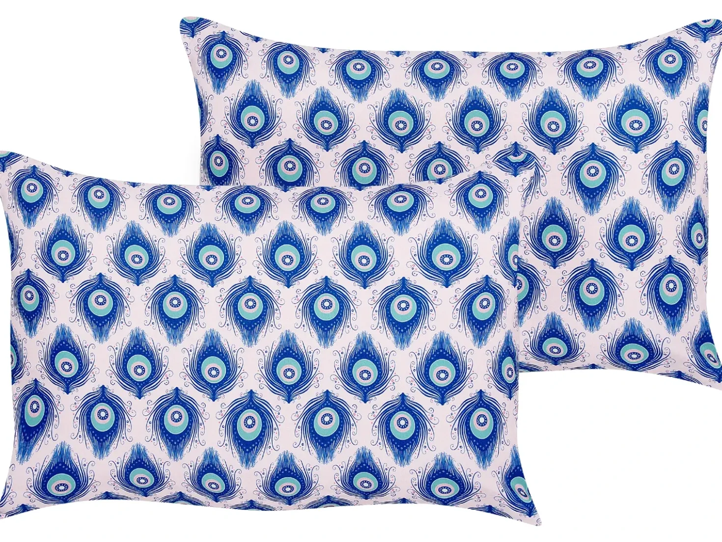 Set di 2 cuscini da esterno CERIANA Trama animale 40 x 60 cm Blu