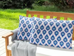 Set di 2 cuscini da esterno CERIANA Trama animale 40 x 60 cm Blu