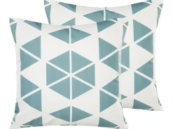 Set di 2 cuscini da esterno RIGOSA Trama geometrica 45 x 45 cm Azzurro