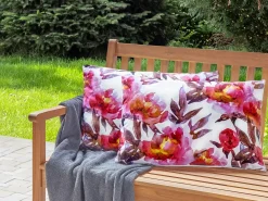 Set di 2 cuscini da esterno LANROSSO Trama floreale 40 x 60 cm Rosa