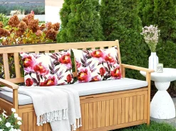 Set di 2 cuscini da esterno LANROSSO Trama floreale 40 x 60 cm Rosa
