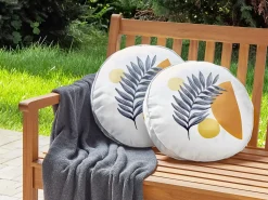 Set di 2 cuscini da esterno VIOZENE Trama di piante 40 x 40 cm Bianco