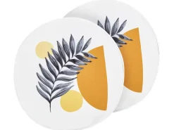 Set di 2 cuscini da esterno VIOZENE Trama di piante 40 x 40 cm Bianco