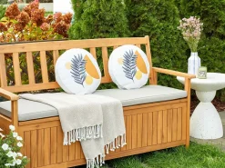 Set di 2 cuscini da esterno VIOZENE Trama di piante 40 x 40 cm Bianco