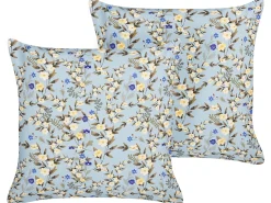Set di 2 cuscini da esterno VALLORIA Trama floreale 45 x 45 cm Blu