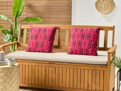 Set di 2 cuscini da esterno MEZZANO Trama geometrica 45 x 45 cm Rosa