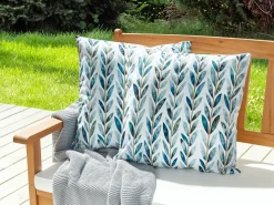 Set di 2 cuscini da esterno LOANO Trama di piante 45 x 45 cm Verde