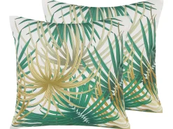 Set di 2 cuscini da esterno GAIANA Trama di piante 45 x 45 cm Verde