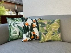 Set di 2 cuscini da esterno PAVELLI Trama di piante 45 x 45 cm Verde