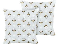 Set di 2 cuscini da esterno CUNEO Trama geometrica 45 x 45 cm Verde