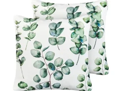 Set di 2 cuscini da esterno BOSQUE Trama di piante 45 x 45 cm Verde