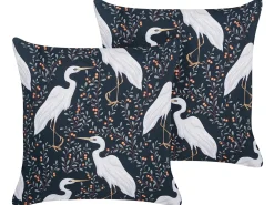 Set di 2 cuscini da esterno PIANAZZO Trama animale 45 x 45 cm Nero