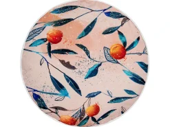 Set di 2 cuscini da esterno PIALPETTA Trama di piante 40 x 40 cm Arancione