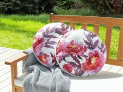 Set di 2 cuscini da esterno LANROSSO Trama floreale 40 x 40 cm Rosa