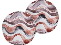 Set di 2 cuscini da esterno SEBORGA Trama astratta 40 x 40 cm Marrone