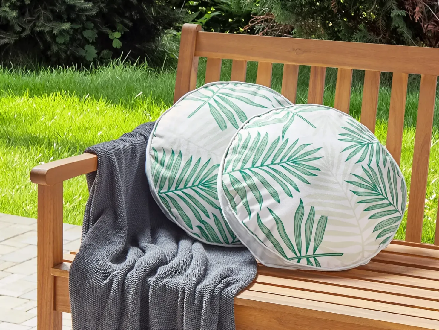 Set di 2 cuscini da esterno POGGIO Trama di piante 40 x 40 cm Verde