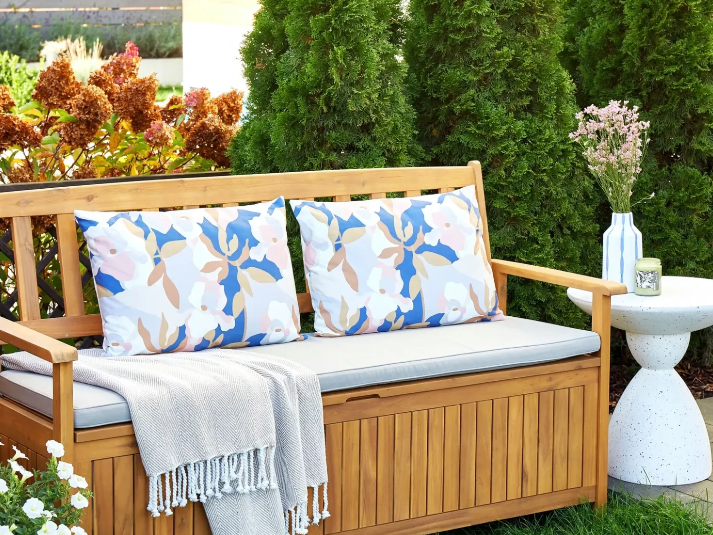 Set di 2 cuscini da esterno VEREZZI Trama floreale 40 x 60 cm Multicolore