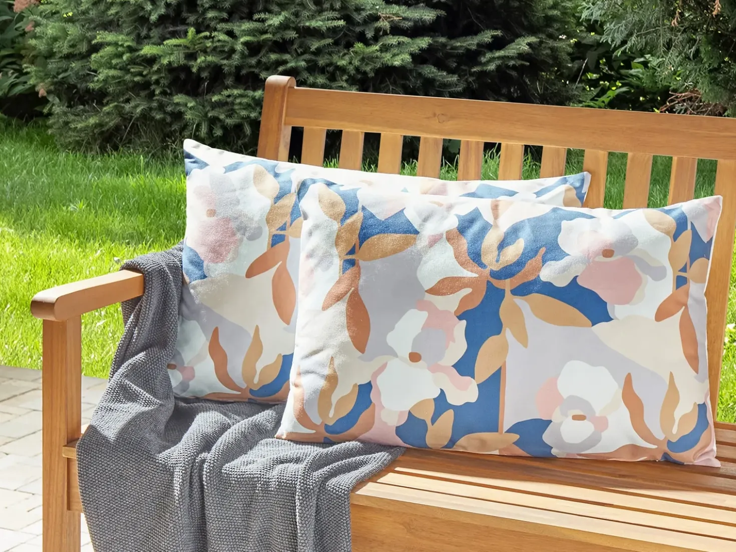 Set di 2 cuscini da esterno VEREZZI Trama floreale 40 x 60 cm Multicolore