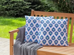 Set di 2 cuscini da esterno CERIANA Trama animale 45 x 45 cm Blu