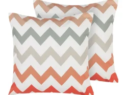 Set di 2 cuscini da esterno LAGARO Trama Chevron 45 x 45 cm Multicolore