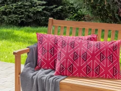 Set di 2 cuscini da esterno MEZZANO Trama geometrica 40 x 60 cm Fucsia