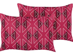 Set di 2 cuscini da esterno MEZZANO Trama geometrica 40 x 60 cm Fucsia