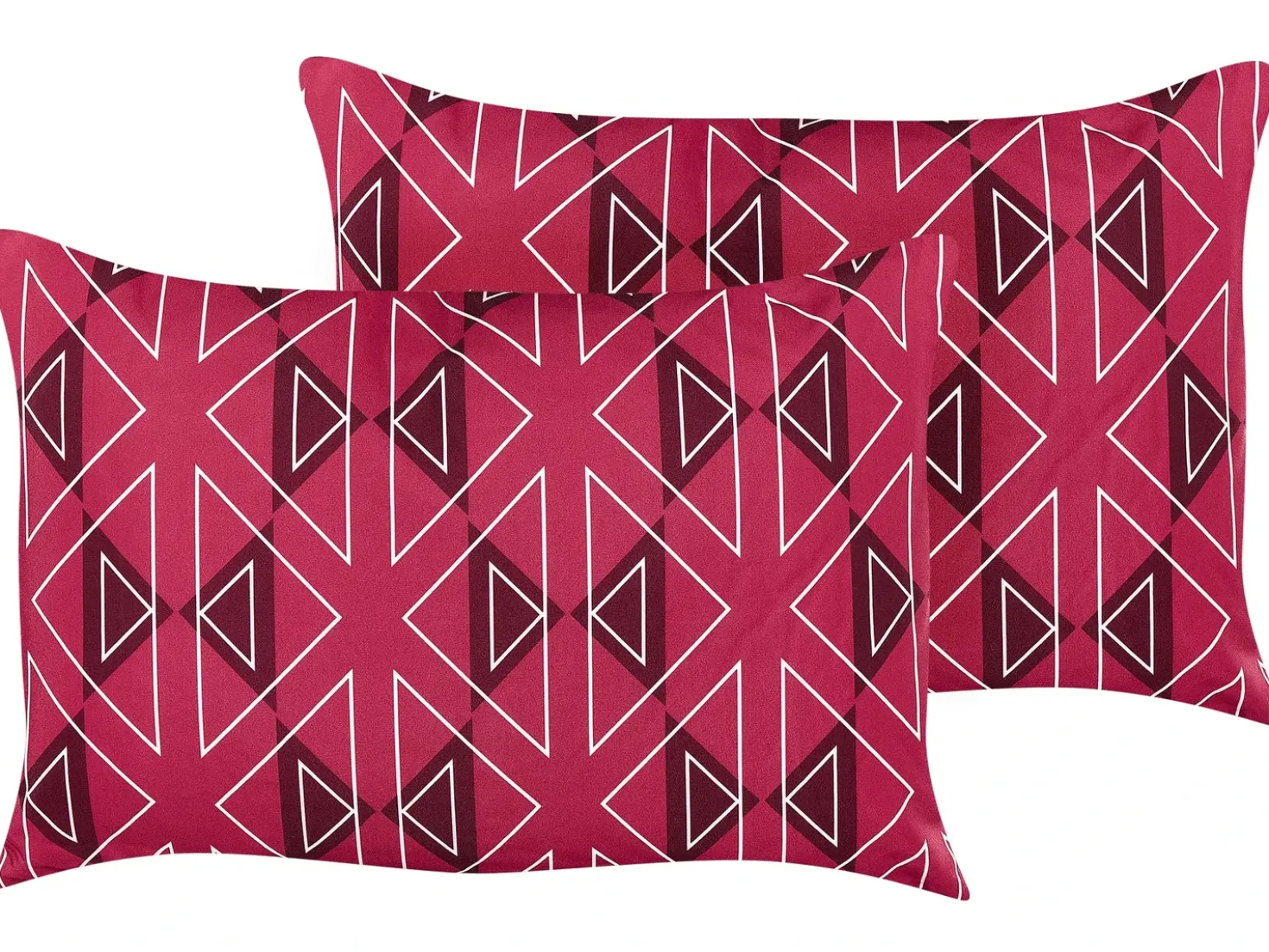 Set di 2 cuscini da esterno MEZZANO Trama geometrica 40 x 60 cm Fucsia