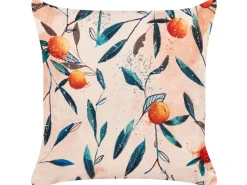 Set di 2 cuscini da esterno PIALPETTA Trama di piante 45 x 45 cm Arancione