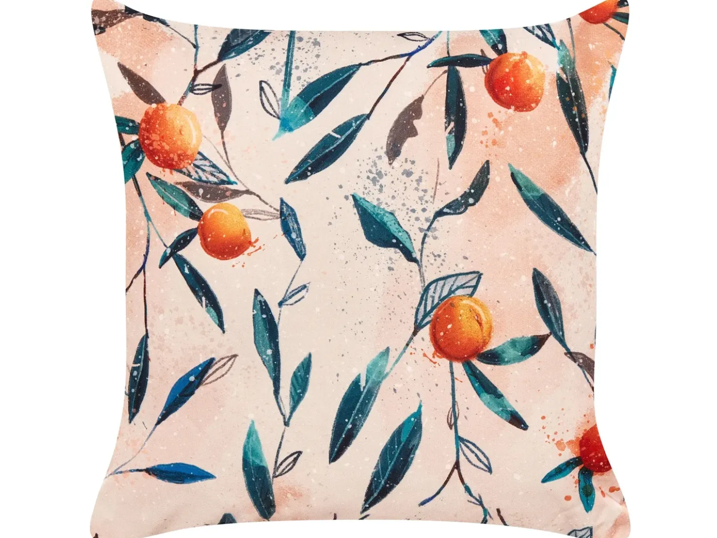 Set di 2 cuscini da esterno PIALPETTA Trama di piante 45 x 45 cm Arancione