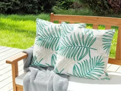Set di 2 cuscini da esterno POGGIO Trama di piante 45 x 45 cm Verde
