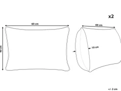 Set di 2 cuscini da esterno TORBORA Trama di piante 40 x 60 cm Bianco Blu