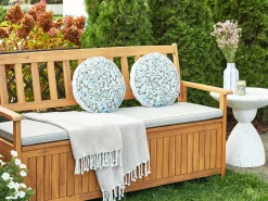 Set di 2 cuscini da esterno VALLORIA Trama floreale 40 x 40 cm Azzurro
