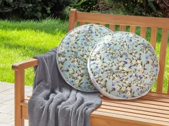 Set di 2 cuscini da esterno VALLORIA Trama floreale 40 x 40 cm Azzurro