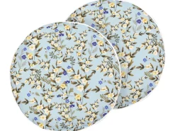 Set di 2 cuscini da esterno VALLORIA Trama floreale 40 x 40 cm Azzurro