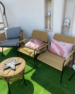 Set di 2 cuscini da esterno CAMPEI Trama astratta 40 x 60 cm Rosa