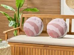 Set di 2 cuscini da esterno CAMPEI Trama astratta 40 x 40 cm Rosa