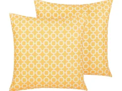 Set di 2 cuscini da esterno ASTAKOS Trama geometrica 40 x 40 cm Giallo