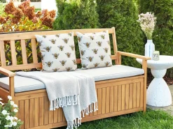 Set di 2 cuscini da esterno CANNETO Trama animale 45 x 45 cm Beige