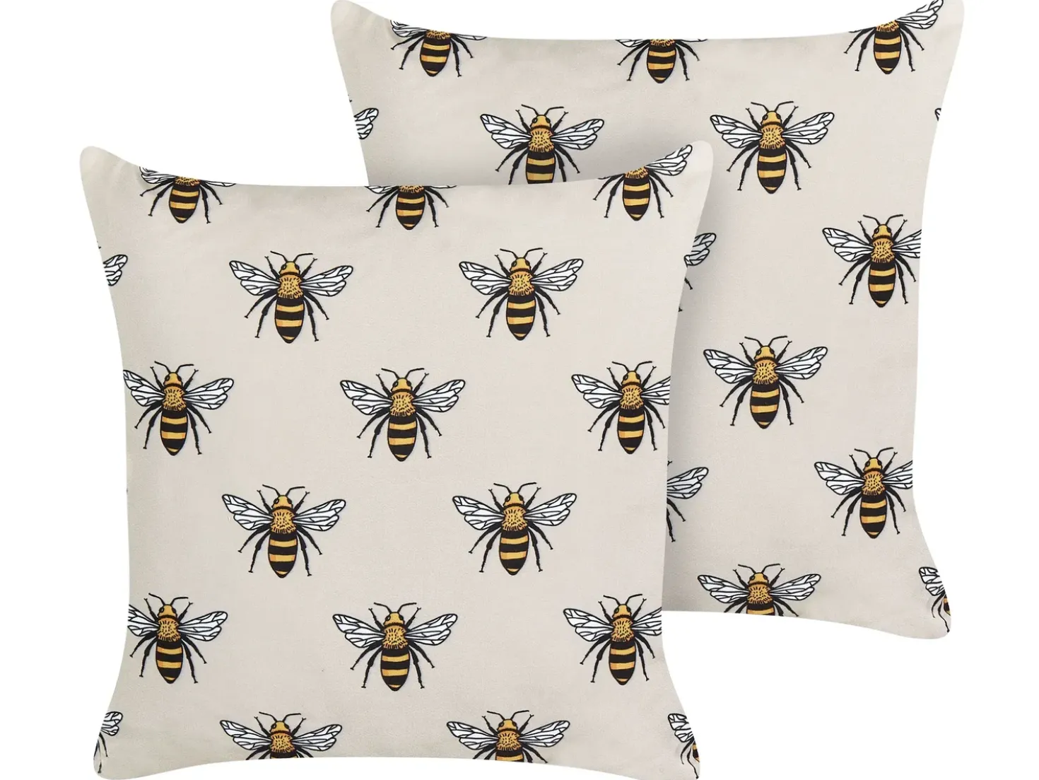 Set di 2 cuscini da esterno CANNETO Trama animale 45 x 45 cm Beige