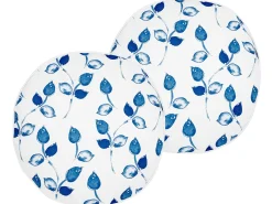 Set di 2 cuscini da esterno TORBORA Trama di piante 40 x 40 cm Bianco Blu