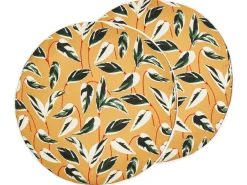 Set di 2 cuscini da esterno TAGGIA Trama di piante 40 x 40 cm Giallo