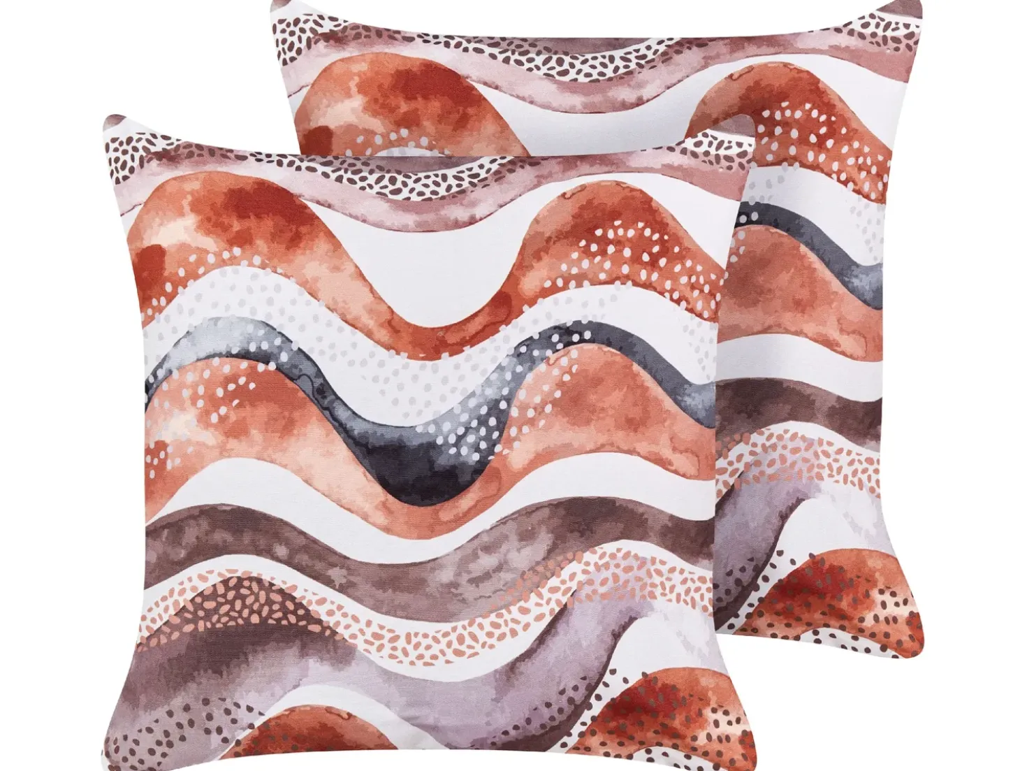 Set di 2 cuscini da esterno SEBORGA Trama astratta 45 x 45 cm Marrone