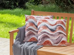Set di 2 cuscini da esterno SEBORGA Trama astratta 45 x 45 cm Marrone
