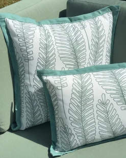 Set di 2 cuscini da esterno MEADOW Trama di piante 45 x 45 cm Verde